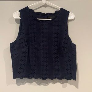Navy Eyelet Jcrew top